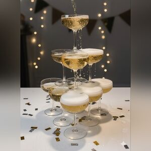 Pottery Barn Clear Champagne Tower 10-Piece Set